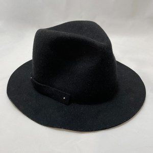 Anthropologie Amelia Black Wool Fedora Hat